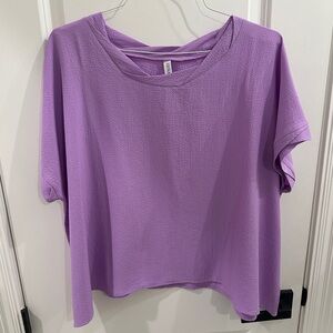 Zenana Outfitters Light Purple Short Sleeve Top